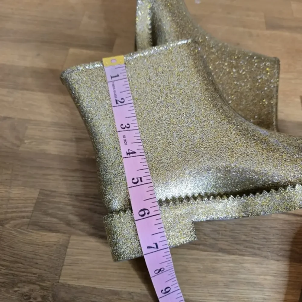 🔴 3/$15 Melissa Rain Drop Jelly Boot – Gold Glitter Waterproof Statement 5 US